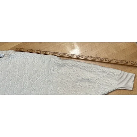 VTG St. Croix Men's Sweater USA Grandpa Core Chainlink Design Ivory Color M - Picture 11 of 12